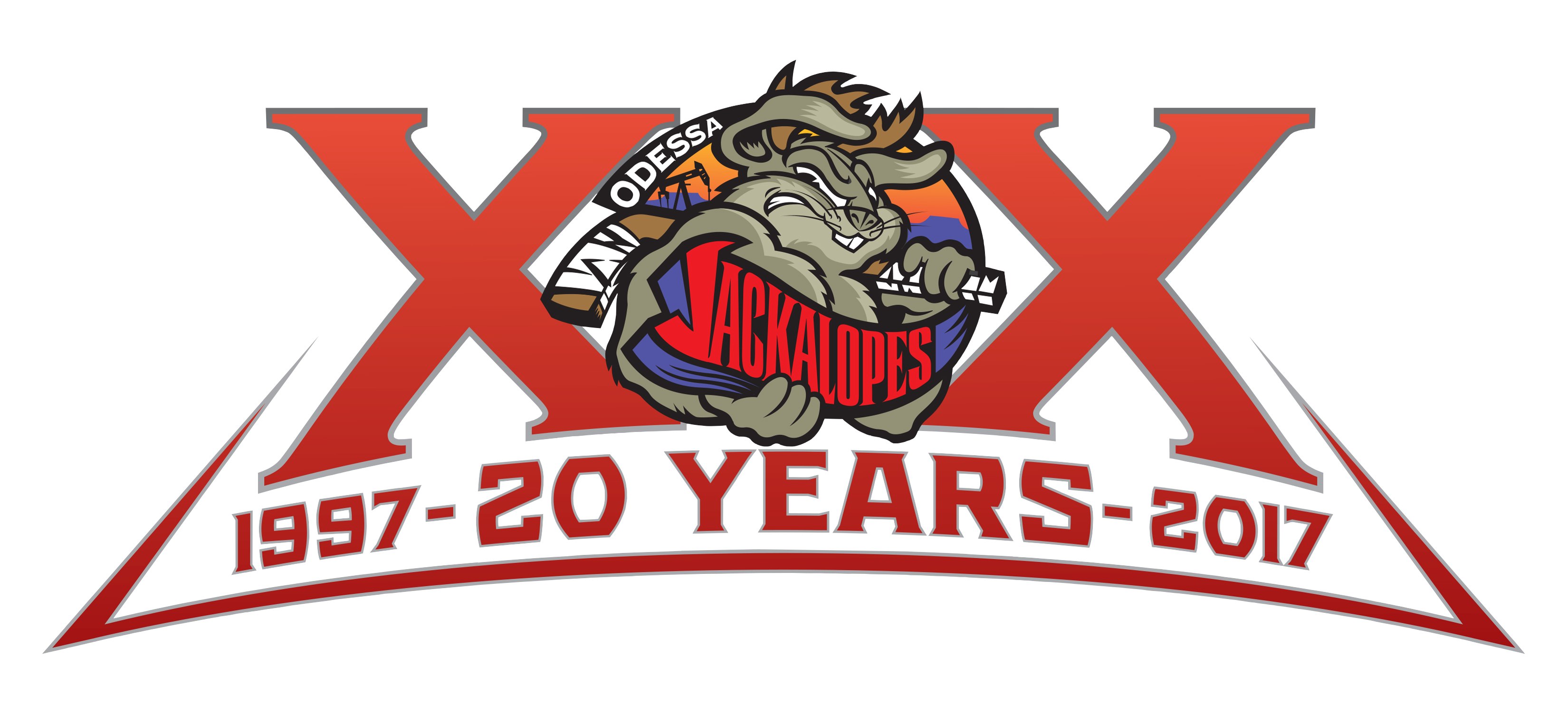 Odessa Jackalopes 2016 17 Anniversary Logo vinyl decal